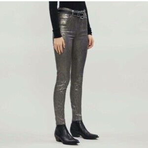 NWT J Brand LEENAH High-Rise Ankle Skinny Photo Ready Python Silver / 29